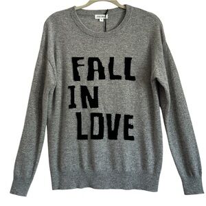 NWT SPRING + MERCER FALL IN LOVE CASHMERE CREWNECK SWEATER SIZE MEDIUM